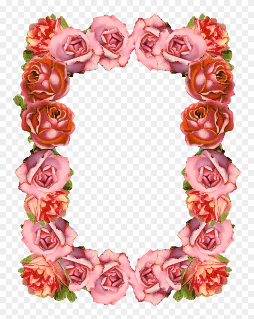 Free Digital Sugary Vintage Rose Frame And Border Png - Transparent Background Roses Frame Png Clipart #21365