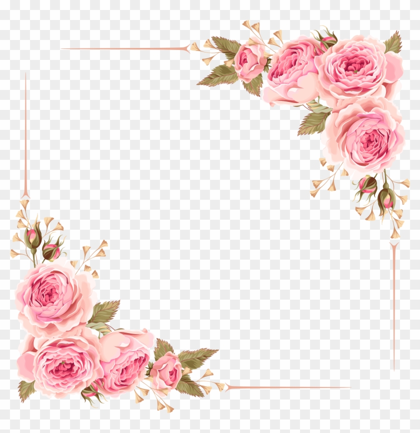 Download - Flower Border Design For Wedding Invitation Clipart #21387