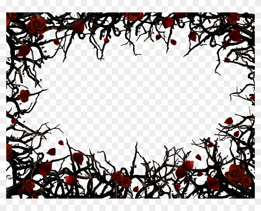 Roses And Thorns Border Frame Png Background Free - Roses And Thorns Border Clipart #21402