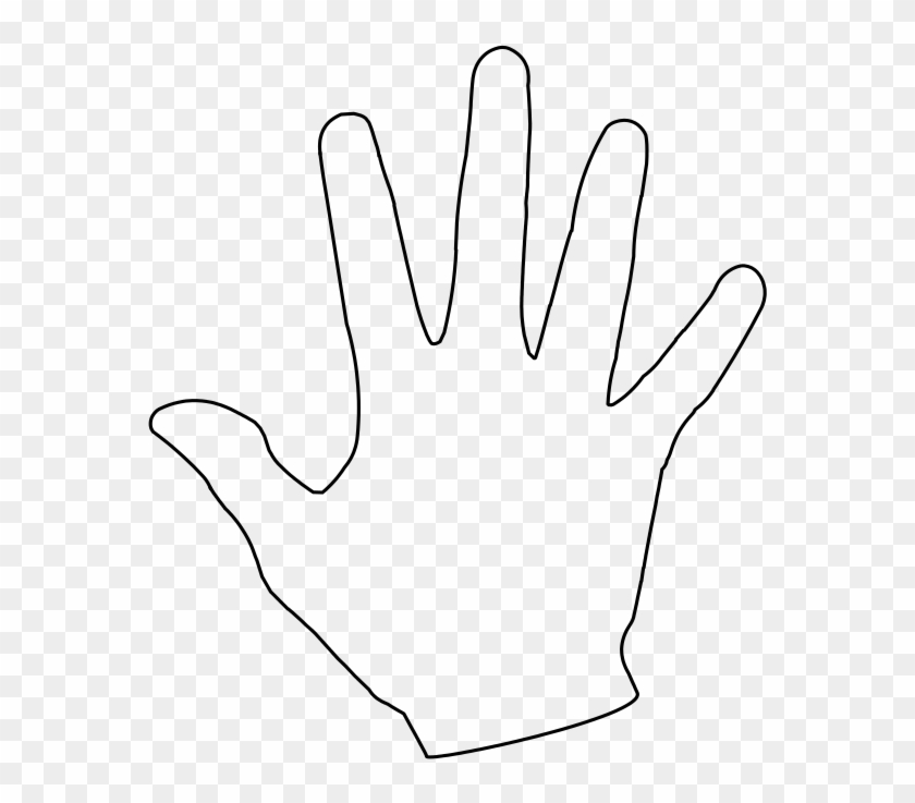Handprint Outline File Hand Svg Wikimediamons Clip - Hand White And Black - Png Download
