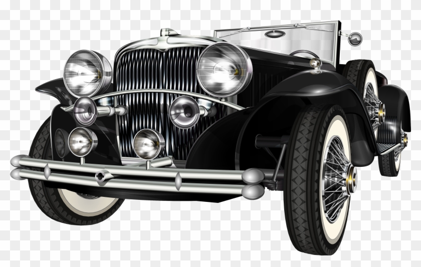 Black Retro Car Png Clip Art - Old Fashion Car Png Transparent Png #22481