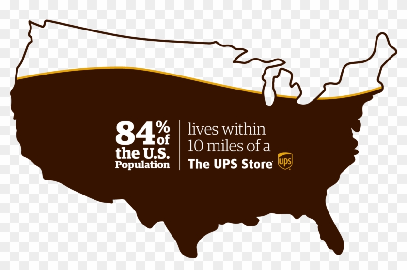84% Of The Us Population Lives Within A The Ups Store - Republican And Democrat Map 2018 Clipart #22922