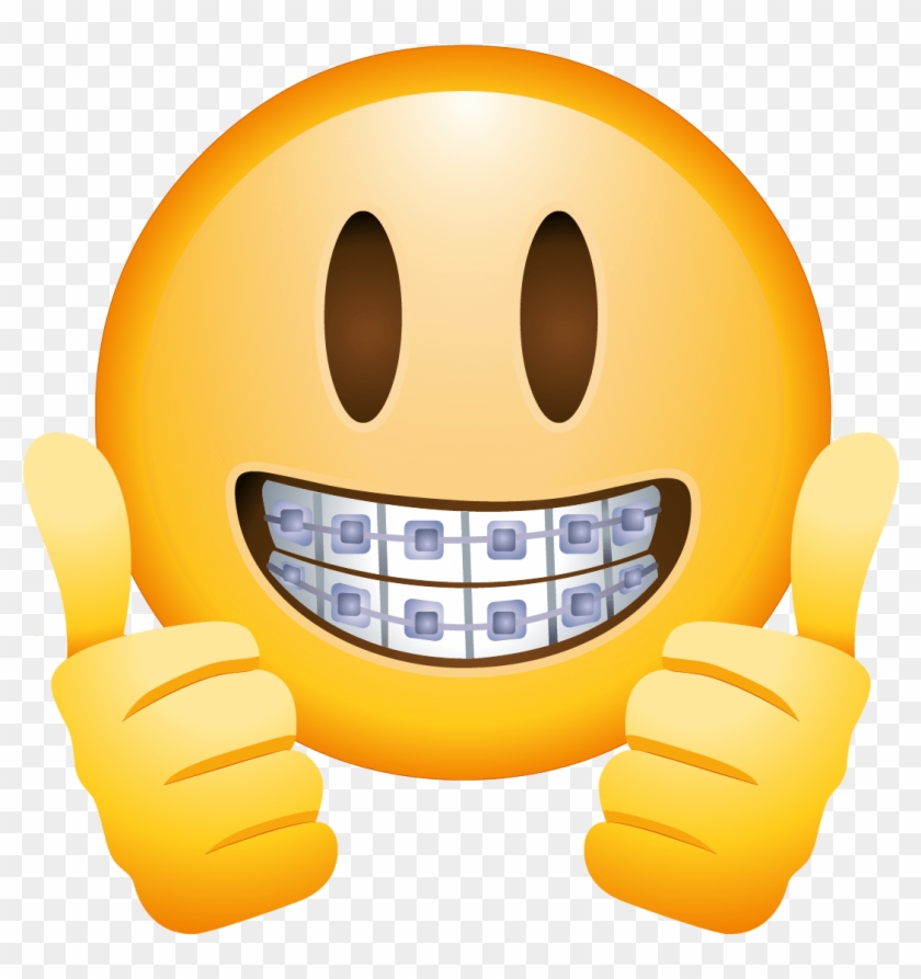 Braces Face Emoji - Nerd Emoji With Braces Clipart