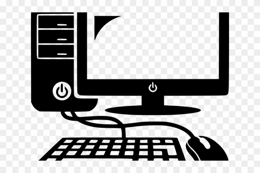 Computer Mouse Clipart Keyboard - Computer With Mouse Icon Png Transparent Png #24121