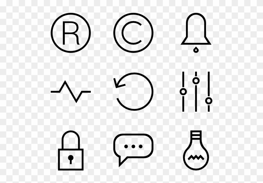 Random Icons - Line Art Clipart