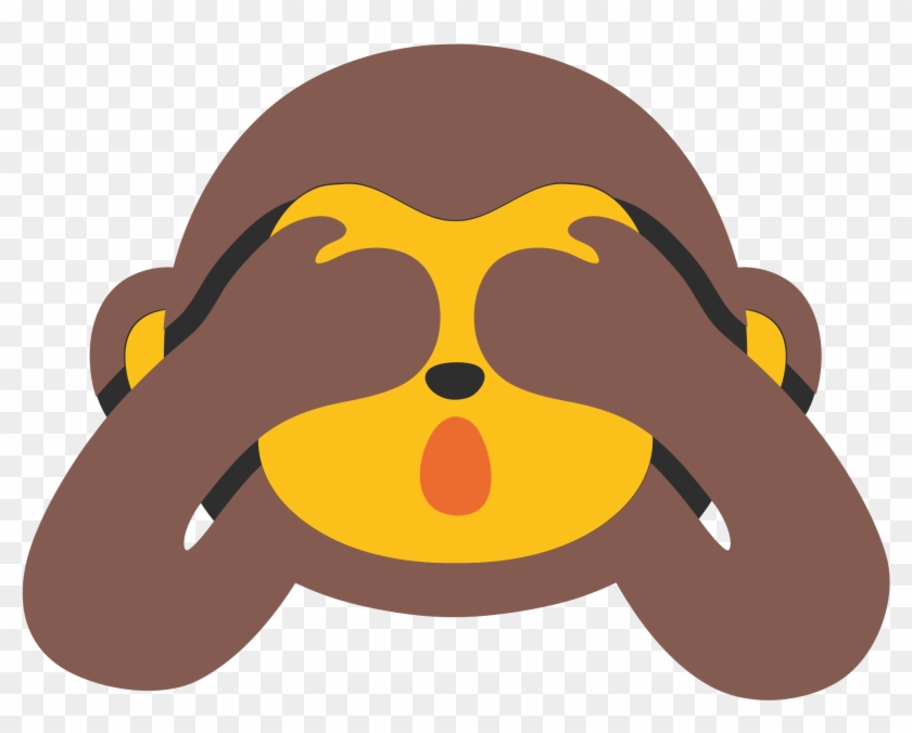 Monkey Hiding Eyes Emoji - See No Evil Clip Art - Png Download