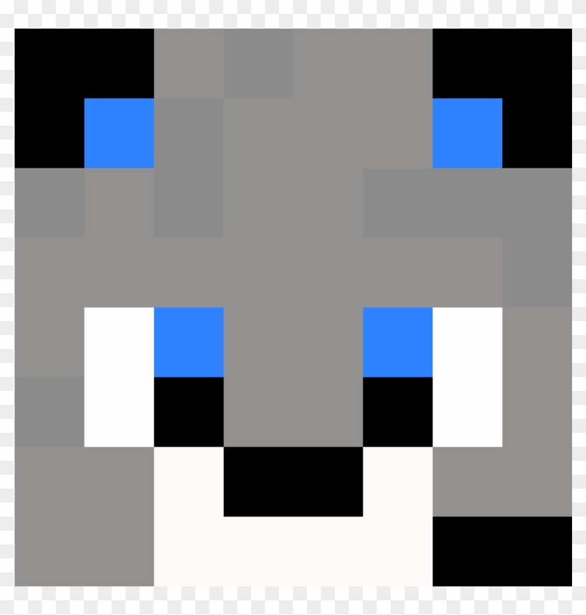 Gamer Wolf Face - Wolf Face Pixel Art Clipart