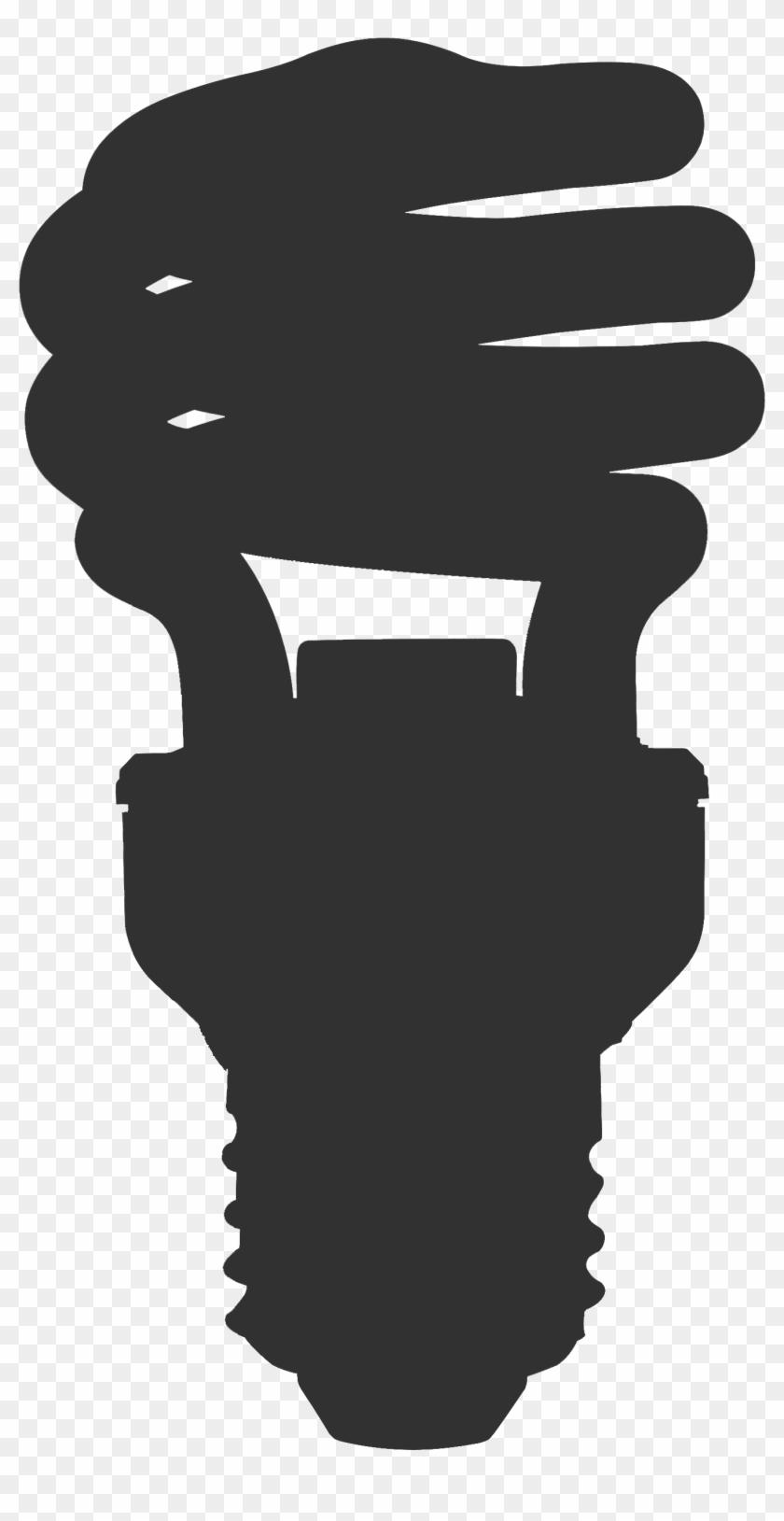 Silhouette Of Energy-efficient Light Bulb - Light Bulb Silhouette Png Clipart #25826