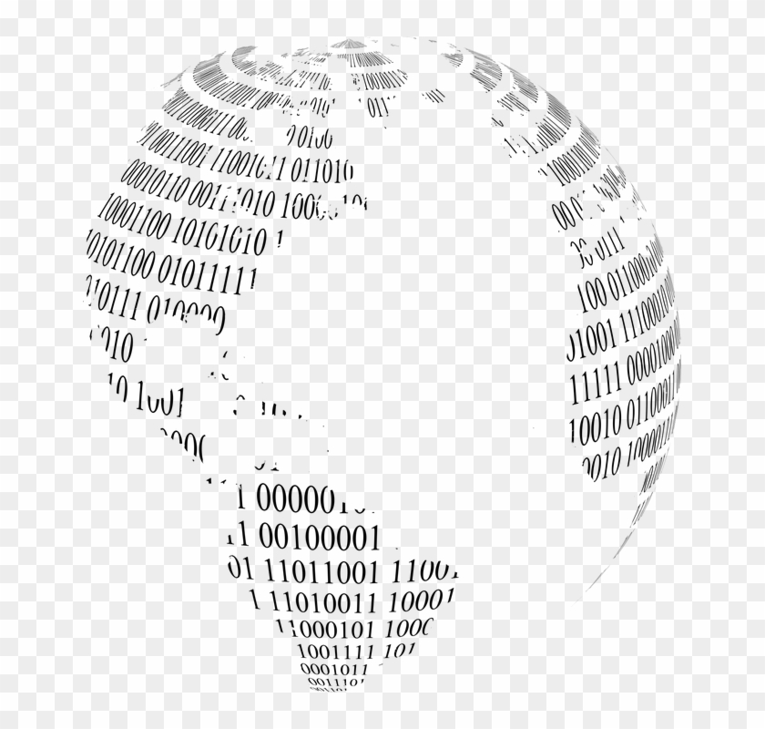 Binary, Random, Numbers, Digital, Ones, Zeroes, 1, - Binary Globe Png Clipart #26233