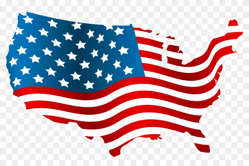 Usa Flag Map Png Clip Art Image - Usa Flag Map Png Transparent Png #26302