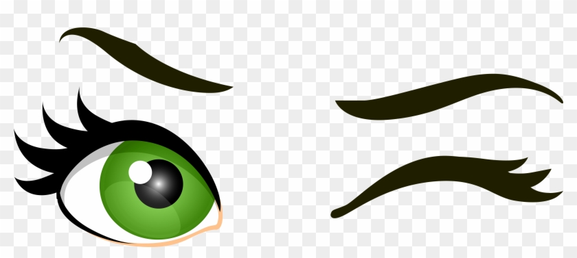 Green Winking Eyes Png Clip Art - Transparent Background Eyes Clipart Png #26394