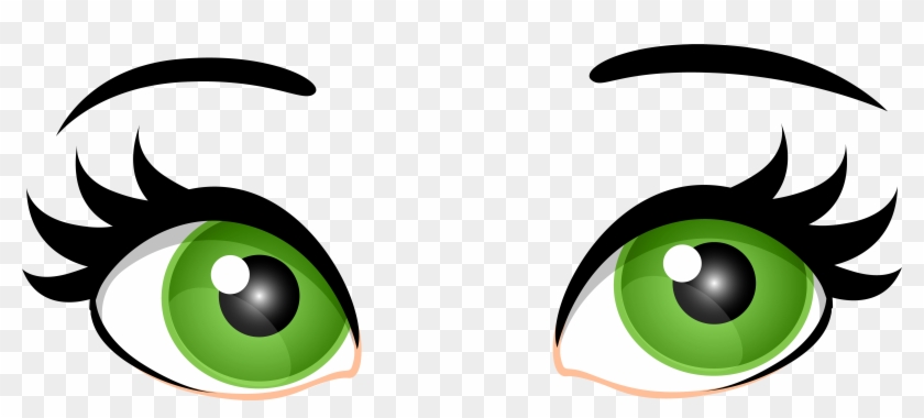 Green Female Eyes Png Clip Art - Eyes Clipart Transparent Background #27618