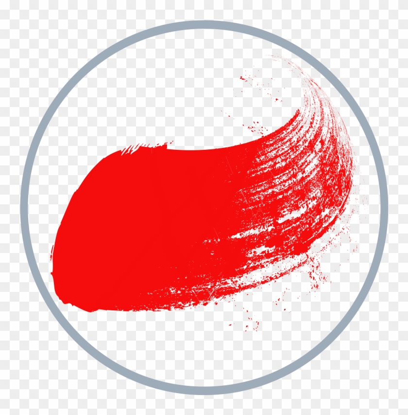 Red Paint Brush Stroke - Circle Clipart