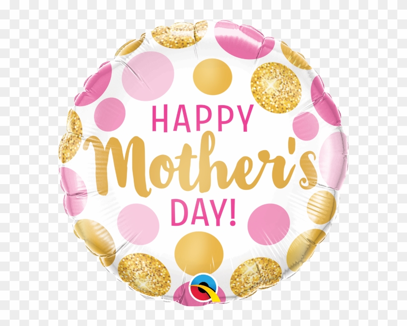 Mother's Day Pink And Gold Dots Foil Balloon Balloon - Birthday Hot Air Foil Balloon Clipart #27979