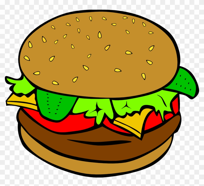 Hamburger, Cheeseburger, Lunch, Food, Sandwich, Meal - Food Clipart Png Transparent Png #28131