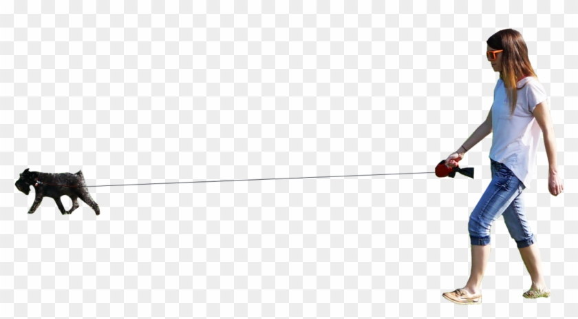 Woman Dog Walking Clipart #28488