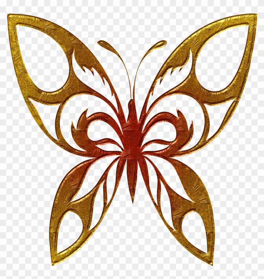 Mariposa Dorada Clipart - Butterfly Silhouette - Png Download #28527