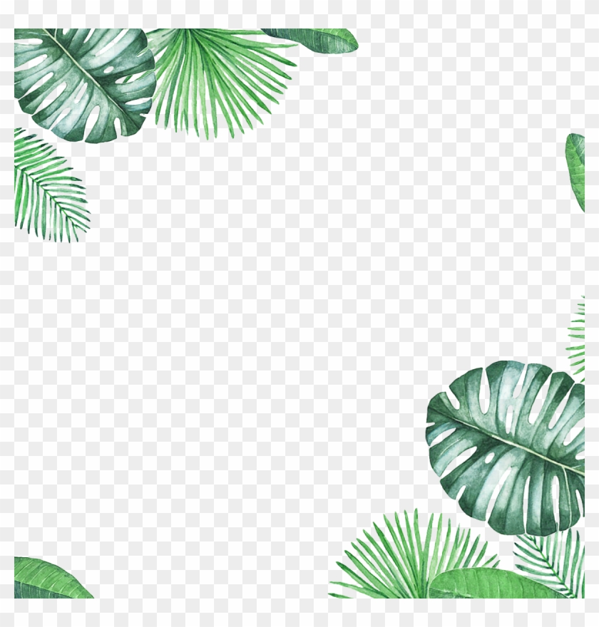 Green Border Leaf Texture Fresh Free Clipart Hd Clipart - Transparent Transparent Background Leaf Border - Png Download