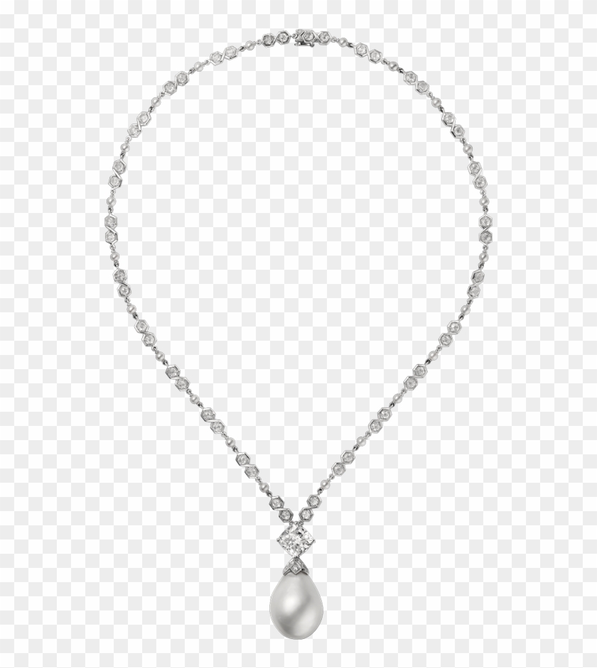 Diamond Necklace With Pearl Png Clipart - Locket Necklace Clipart Transparent Png