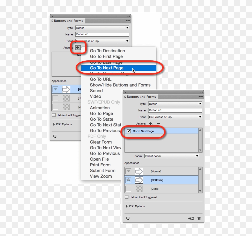 Add Action - Action Panel In Indesign Clipart #29426