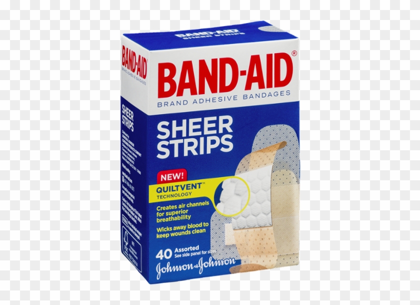 Band Aid Sheer Strips 40 Count, Assorted Sizes - Carton Clipart #29517