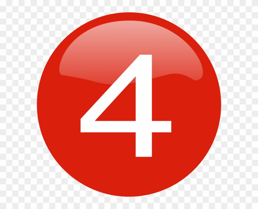 Number 4 Button Svg Clip Arts 600 X 600 Px - Png Download