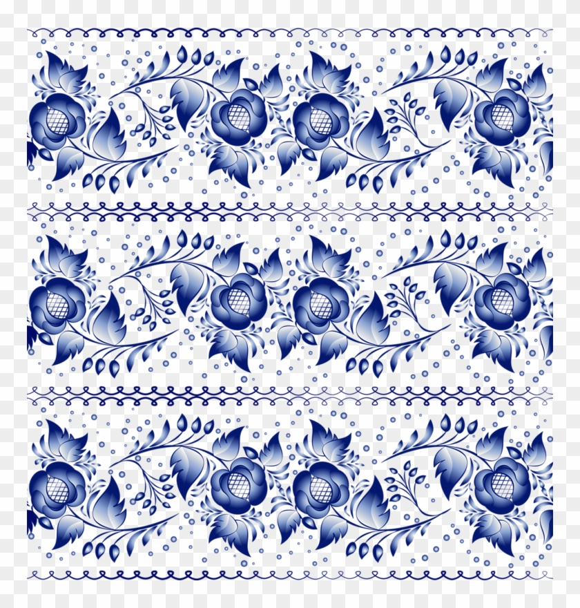 Blue Floral Patterns - Illustration Clipart #29790