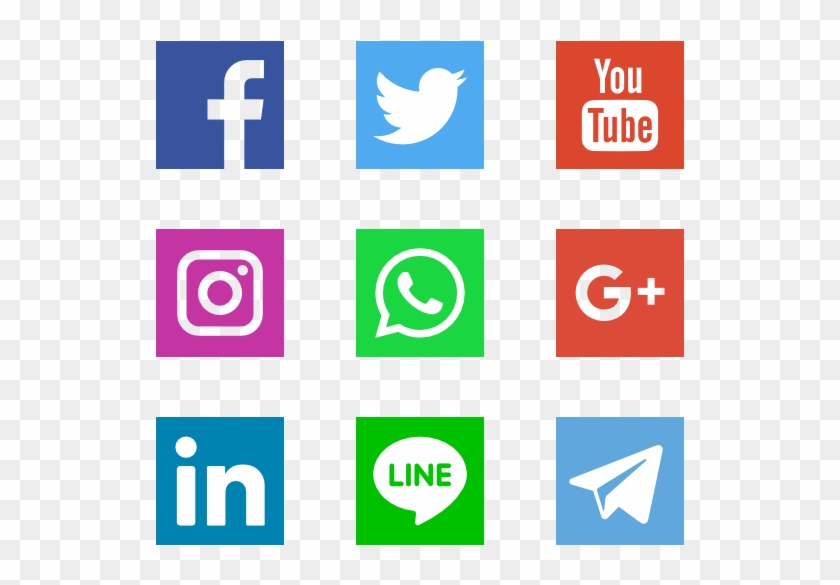 Social Networks Logos - Vector Transparent Background Social Media Icons Clipart