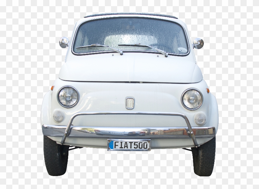 80s Car Clipart - Old Fiat 500 Front - Png Download