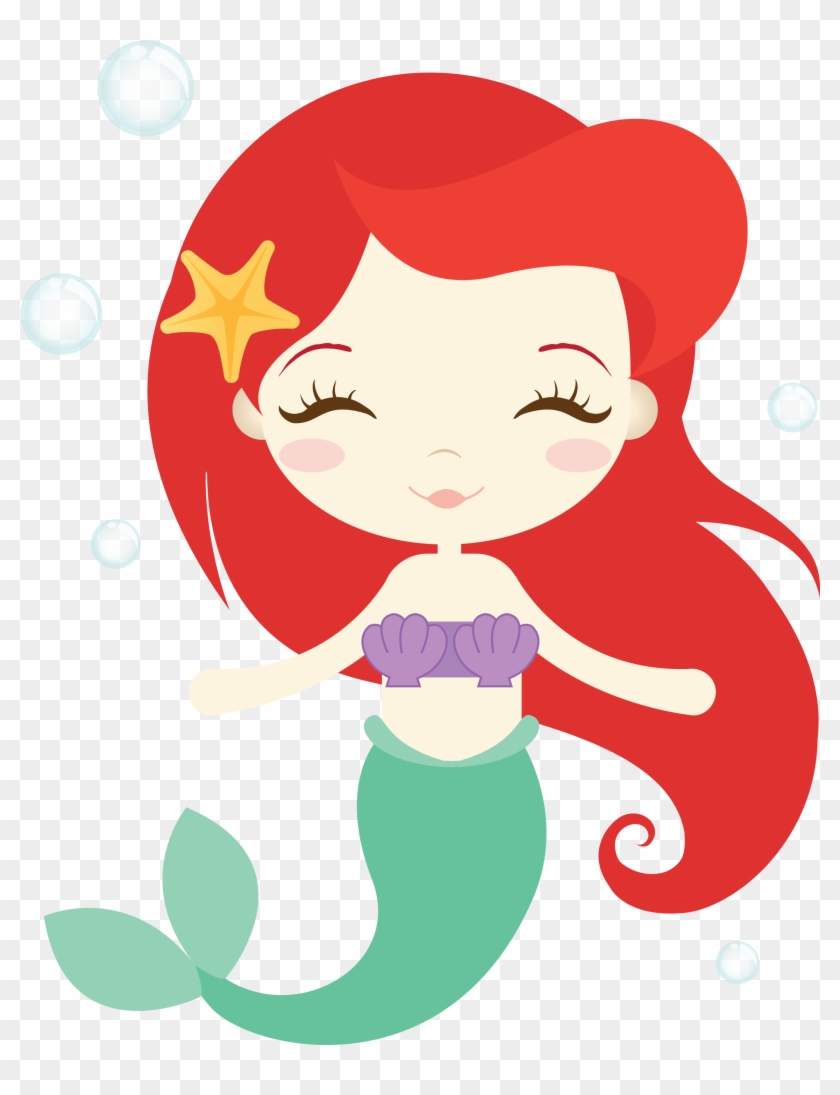 Ariel Mermaid, Ariel The Little Mermaid, Baby Mermaid, - Cute Mermaid Clipart - Png Download