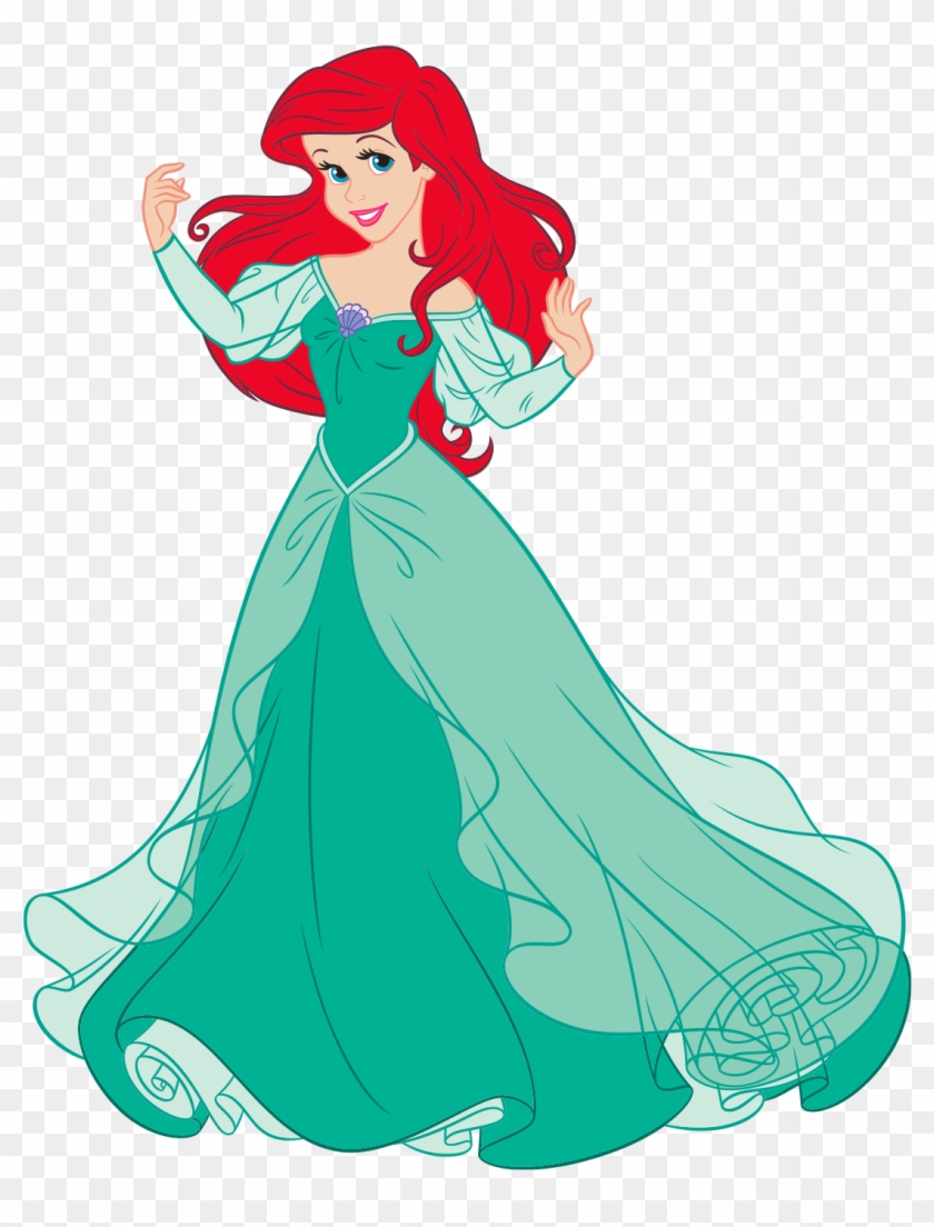 Dress Clipart Ariel - Disney Princess Ariel Green Dress - Png Download #201640