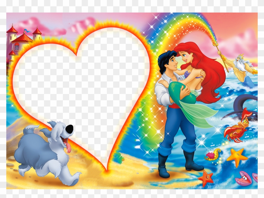 Cute Kids Png Transparent Frame With Princess Ariel - Princess Ariel Frames Clipart