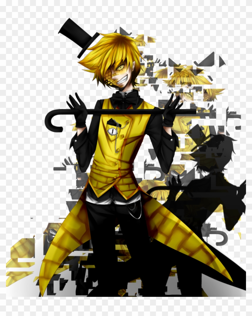 Bill Cipher Human By Putzischen - Gravity Falls Bill Cipher Human Anime Clipart