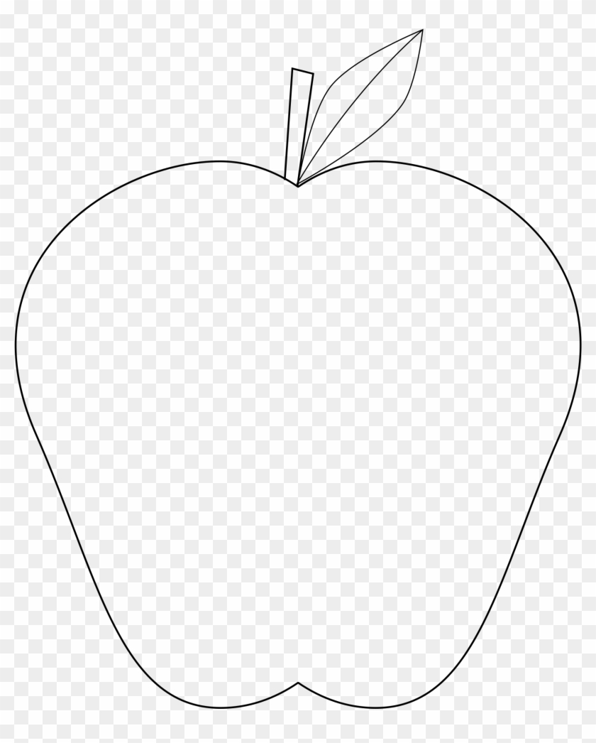 Apple Outline Png Transparent Library - Line Art Clipart #203011