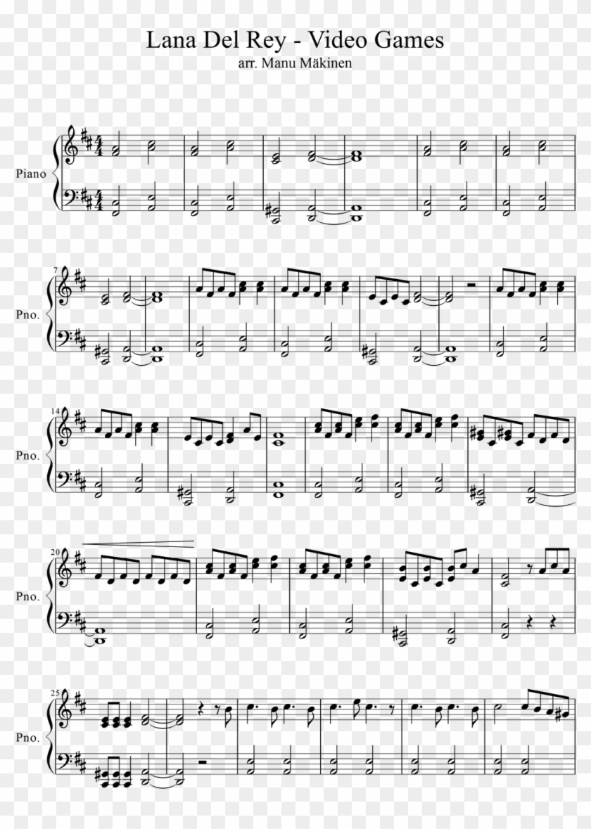 Lana Del Rey - Burn Piano Sheet Music Clipart