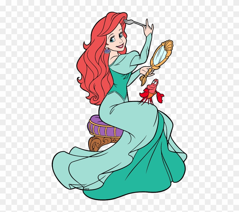 Eels Clipart Ariel - Ariel Combing Her Hair - Png Download #203310