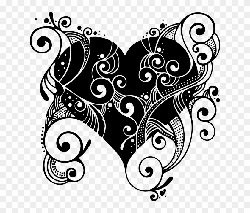 Heart Pic - Line Art Heart Silhouette Clipart