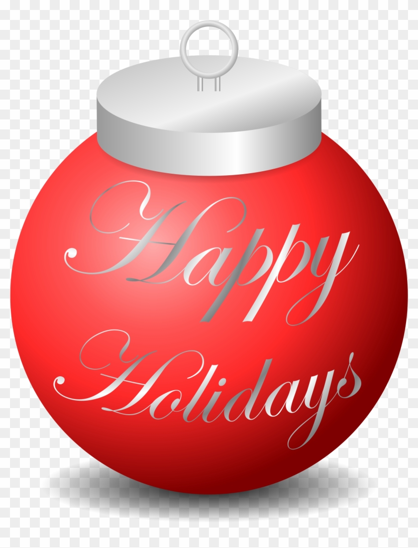 Big Image - Happy Holidays Christmas Ornament Clipart