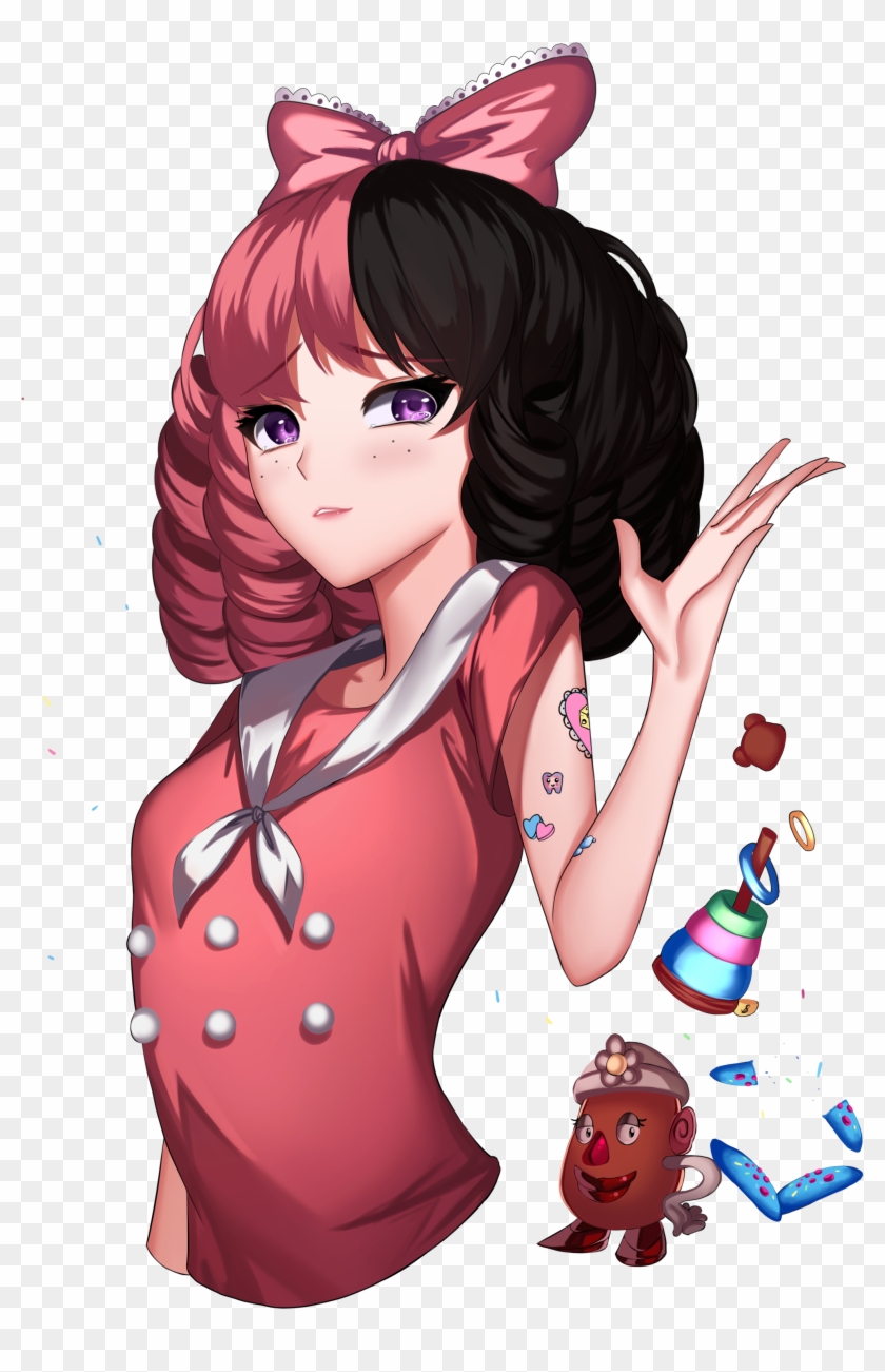 Bow Melanie Martinez Original Purple Eyes Transparent - Anime Melanie Martinez Drawing Clipart
