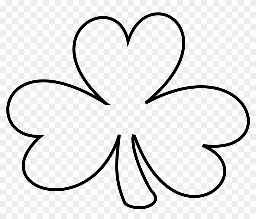 Shamrock Outline - Black And White Shamrock Clip Art - Png Download