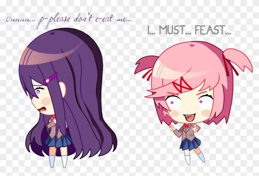 Chibi Cannibal Natsuki Ddlc Png Natsuki Ddlc Fanfiction - Doki Doki Literature Club Natsuki Chibi Clipart #204911