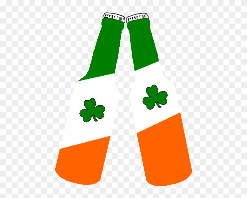 Beer Bottles Irish Flag - Irish Flag Vector Free Clipart