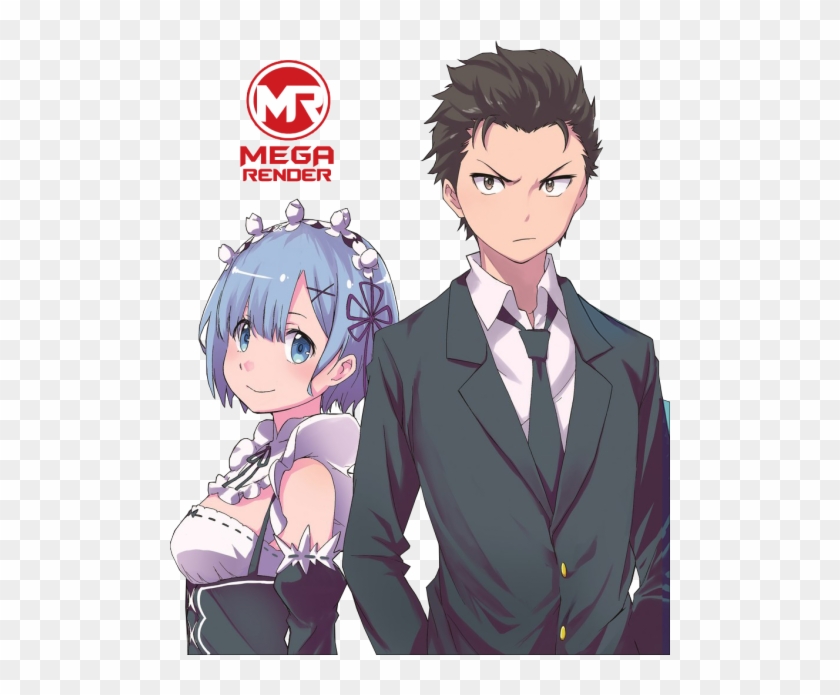 Re Zero Anime Subaru Natsuki E Rem Mega Render - Subaru Natsuki And Rem Clipart