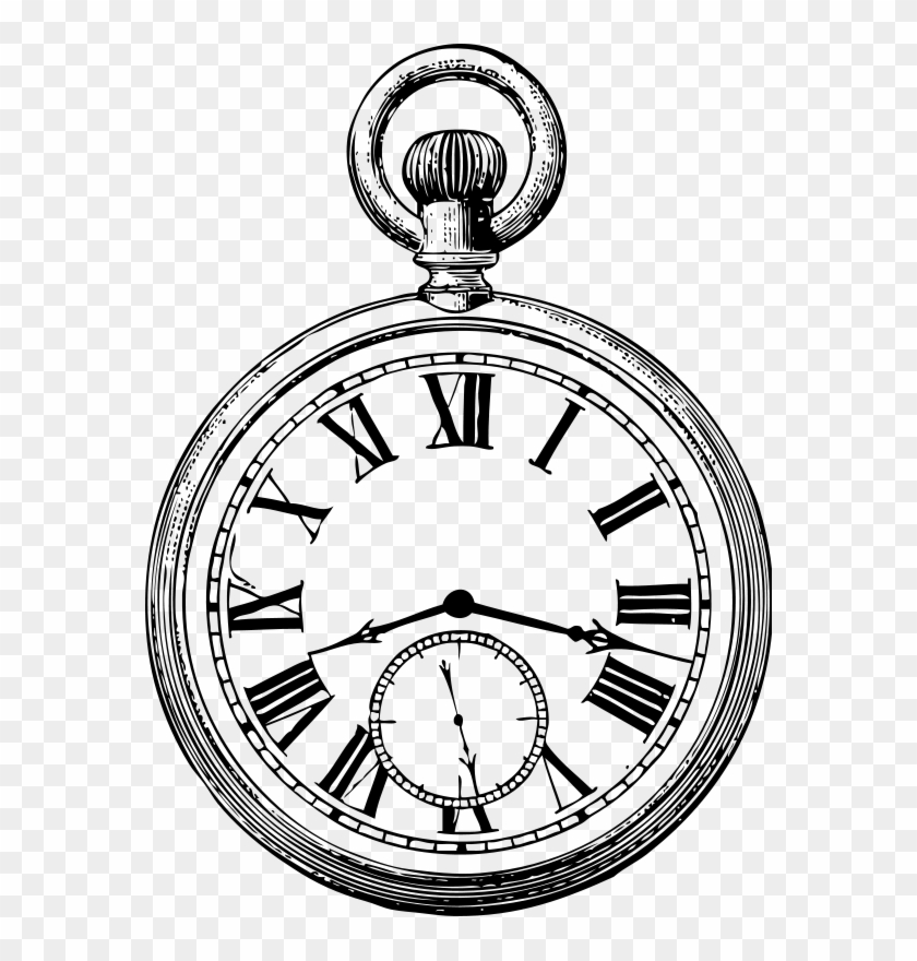 Pocket Watch Drawing Clipart Best - Pocket Watch Drawing - Png Download
