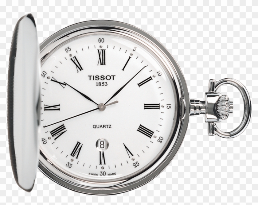 White Dial Pocket Watch With Stainless Steel Case And - Tissot Pocket Watch 1853 Clipart #206522
