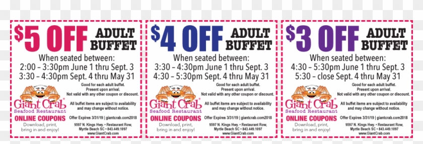 Giant Crab Coupons - Poster Clipart #206564