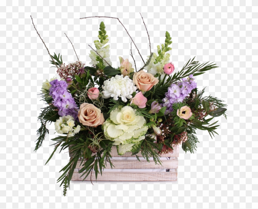 Vintage Pastel Crate - Crate Flower Png Clipart