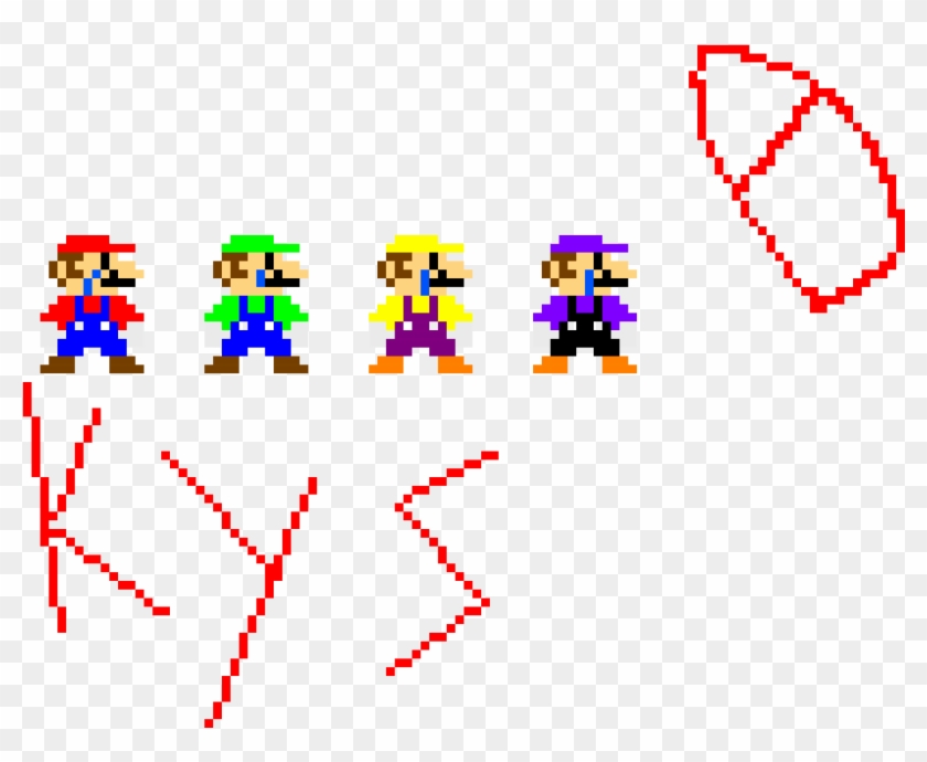 Mario, Luigi, Wario And Waluigi - Wario Waluigi Mario Luigi Pixel Clipart