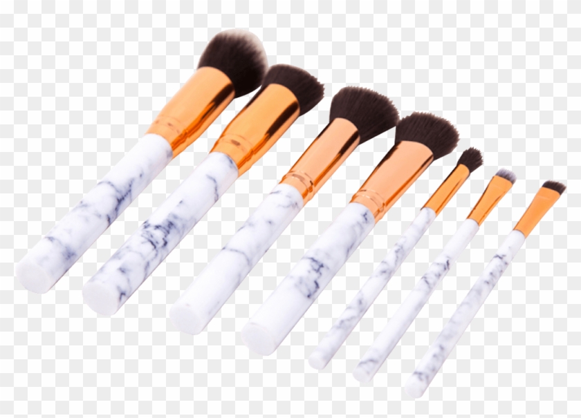 Zoe Ayla 7 Piece Marble Effect Make Up Brush Set With - Makeup Brushes Clipart #207678