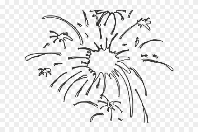 Drawn Fireworks White Transparent - Sunflower Clipart
